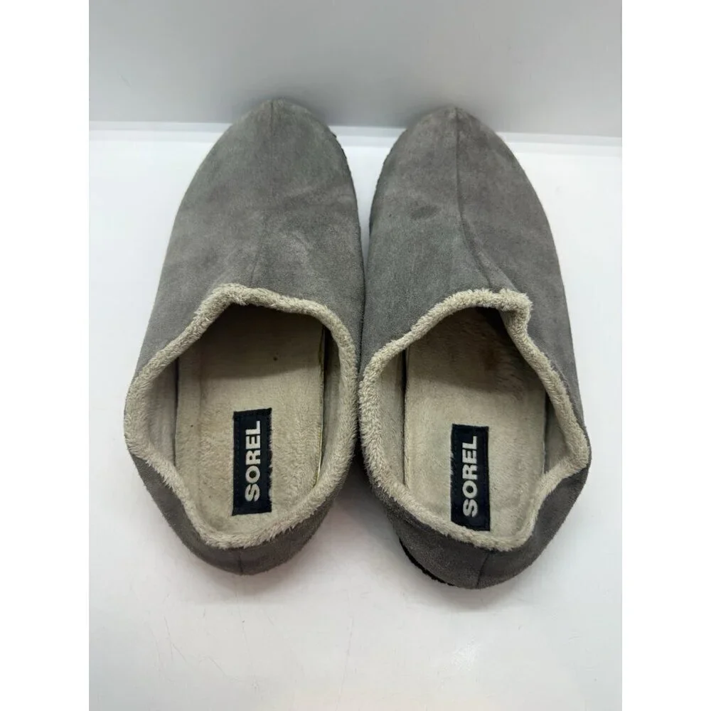 Sorel Kids Youth Size 5 Gray Falcon Ridge Sherpa Lined Slippers NY3926-052